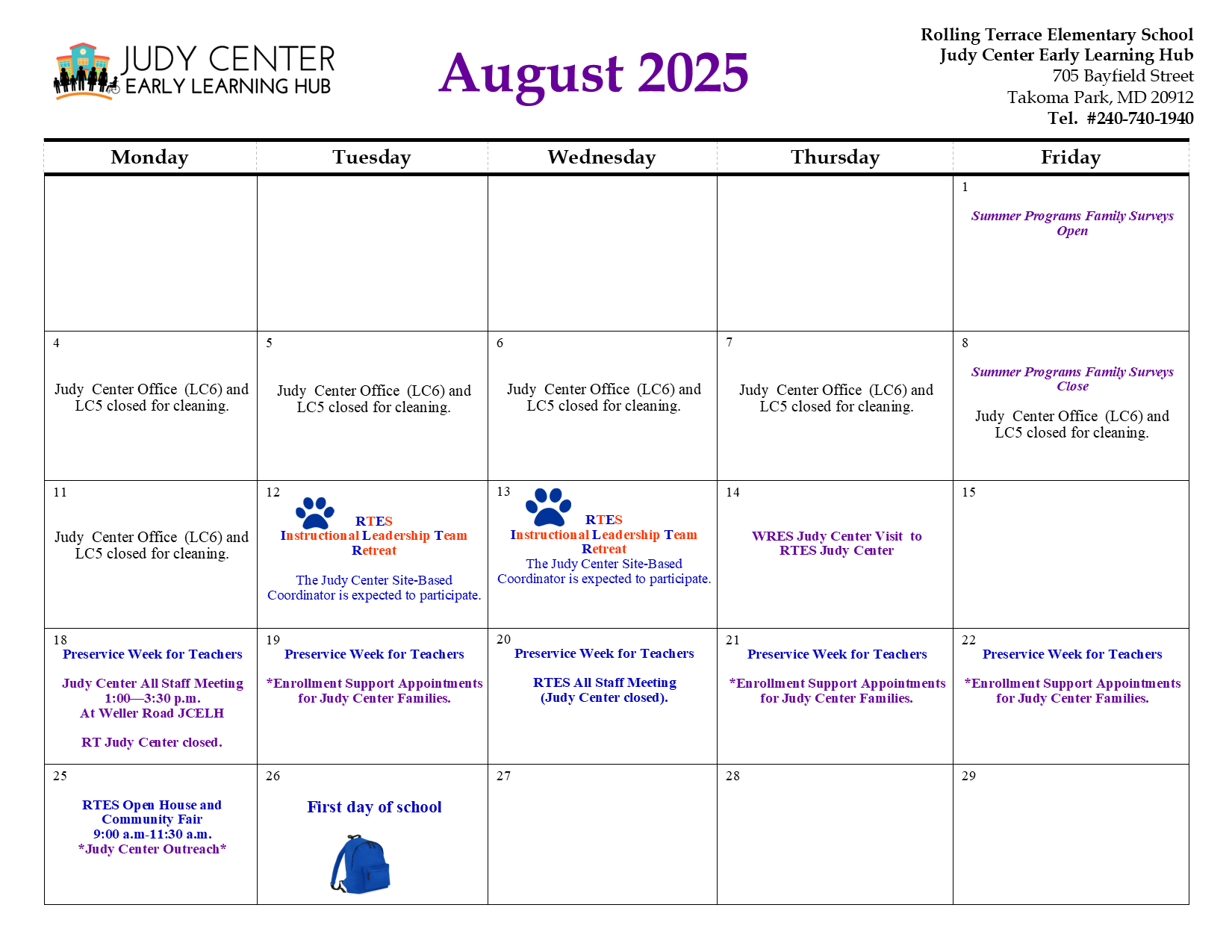 August 2025 Calendar