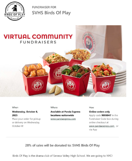 10-08-25 SVHS Birds of Play Panda Express Fundraiser