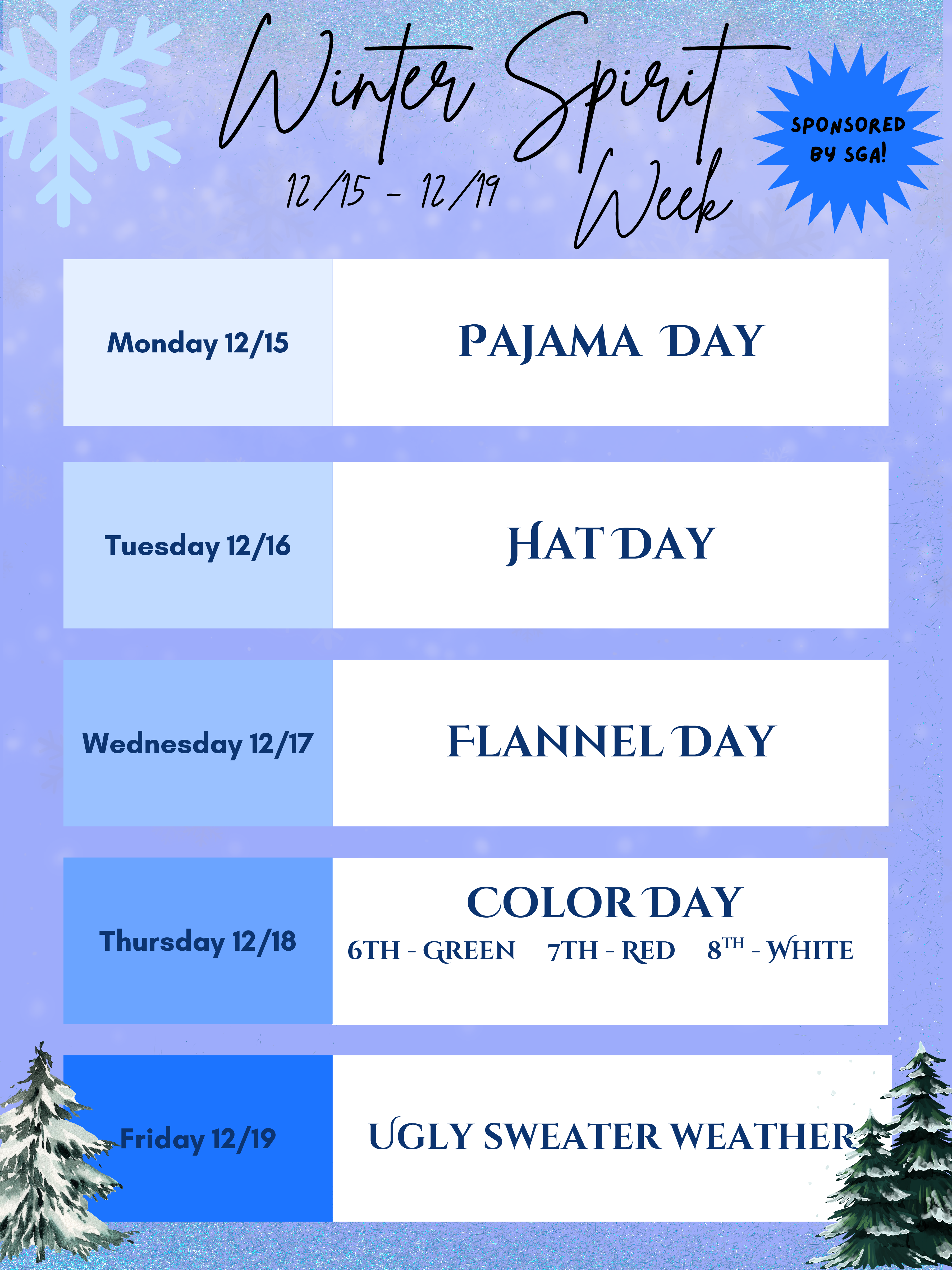 Spirit Week Dec. 2025